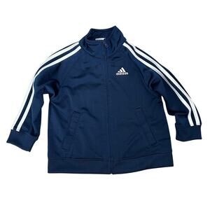 Adidas Boys Track Jacket Size 18 Months Full Zip Blue Logo Coat